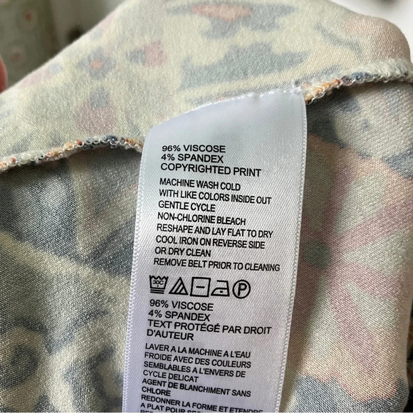 Tommy Bahama Mosaic Relief Mosaic Relief  Tambour 3/4 Sleeve Faux Wrap Dress - Picture 6 of 9